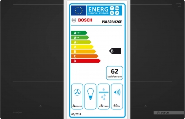 Bosch PXL82BH26E, Serie 6, Kochfeld mit Dunstabzug (Induktion), 80 cm, Mattschwarz, flächenbündig